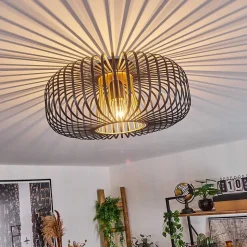 Plafonnier Oravi Noir Dore, 1 Lumiere