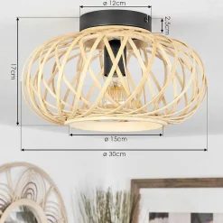 Plafonnier Pabu Ecru, 1 Lumiere