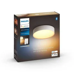 Plafonnier Philips Hue Enrave Led Blanc, 1 Lumiere, Telecommandes