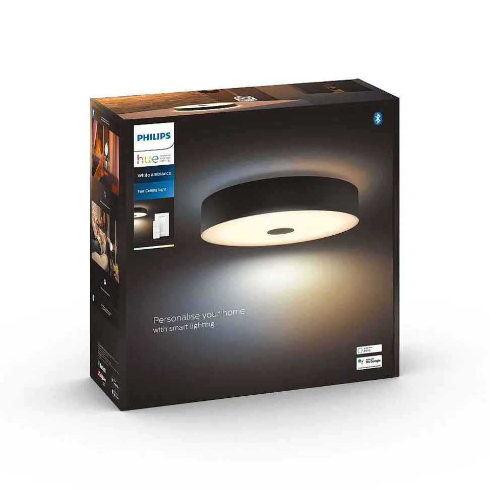 Plafonnier Philips Hue Fair Led Noir, 1 Lumiere, Telecommandes