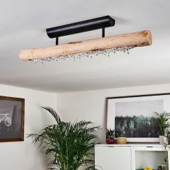 Plafonnier Rodeche Led Bois Clair, Noir, 1 Lumiere