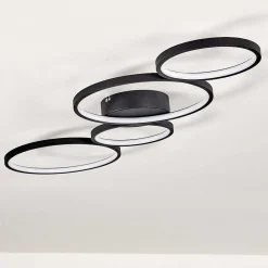 Plafonnier Rodekro Led Noir, 1 Lumiere