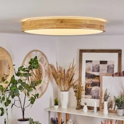 Plafonnier Samaira Led Ecru, 1 Lumiere, Telecommandes