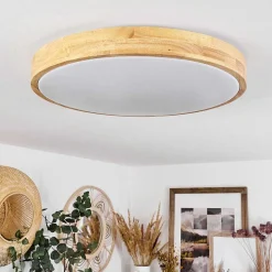 Plafonnier Samaira Led Ecru, 1 Lumiere, Telecommandes