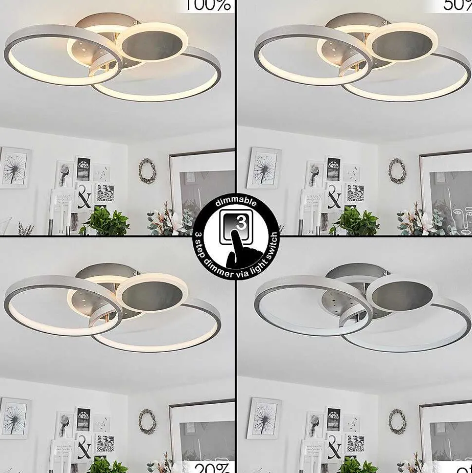 Plafonnier Tagsdorff Led Chrome, Nickel Mat, 1 Lumiere