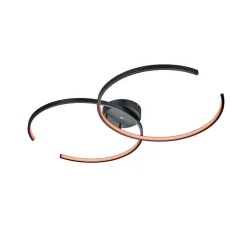 Plafonnier Trio Leuchten Wiz Citizen Led Noir, 2 Lumieres, Telecommandes, Changeur De Couleurs