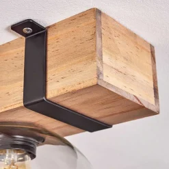 Plafonnier Verre 15Cm Montgomery Ecru, Noir, 3 Lumieres