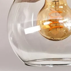 Plafonnier Verre 15Cm Montgomery Ecru, Noir, 3 Lumieres