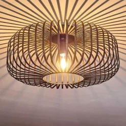 Plafonnier Wemude Noir Dore, 1 Lumiere