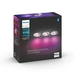 Spot Encastrable Philips Hue Xamento Led Chrome, 3 Lumieres