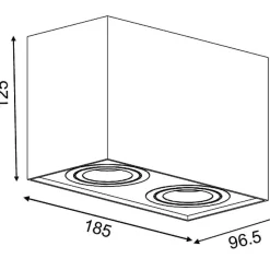 Spot Lucide Tube Blanc, 2 Lumieres