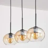 Suspension - Verre Apedo Ambre, Clair, 3 Lumieres