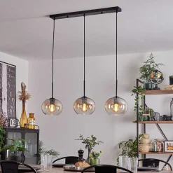 Suspension - Verre Apedo Ambre, Clair, 3 Lumieres