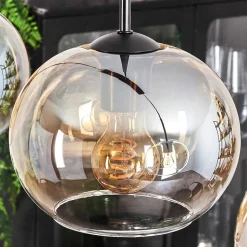Suspension - Verre Apedo Ambre, Clair, 3 Lumieres