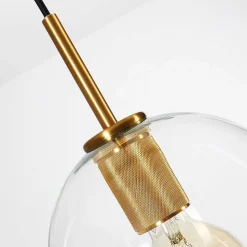 Suspension Karo Laiton, Noir, 3 Lumieres