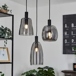 Suspension Kenong Noir, 3 Lumieres