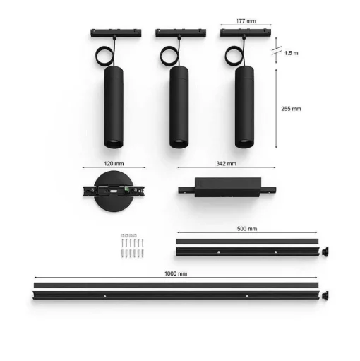 Suspension Kit De Base X 3 Philips Hue Perifo Led Noir, 3 Lumieres, Changeur De Couleurs