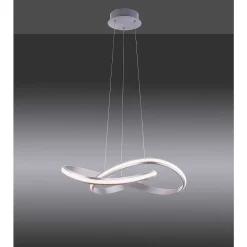 Suspension Leuchten-Direkt Ls-Melinda Led Acier Inoxydable, 1 Lumiere, Telecommandes, Changeur De Couleurs