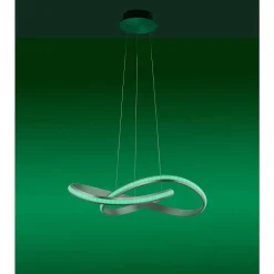 Suspension Leuchten-Direkt Ls-Melinda Led Acier Inoxydable, 1 Lumiere, Telecommandes, Changeur De Couleurs