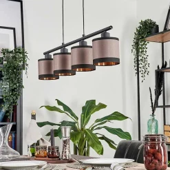 Suspension Lohobe Noir, 4 Lumieres