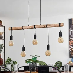 Suspension Soungou Ecru, Noir, 5 Lumieres