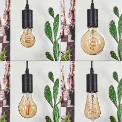 Suspension Soungou Ecru, Noir, 4 Lumieres