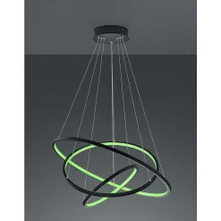 Suspension Trio Aaron Led Anthracite, 1 Lumiere, Telecommandes, Changeur De Couleurs