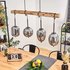 Suspension Verbania Ecru, Noir, 4 Lumieres