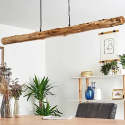 Suspension Winterthur Led Bois Clair, Noir, 1 Lumiere