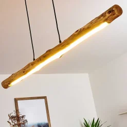 Suspension Winterthur Led Bois Clair, Noir, 1 Lumiere