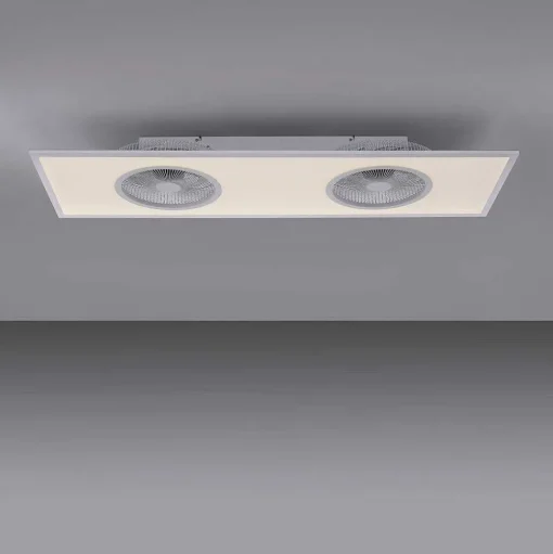 Ventilateur De Plafond Leuchten Direkt Flar-Air Led Blanc, 1 Lumiere, Telecommandes