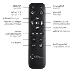 Ventilateur De Plafond Leuchten-Direkt Patrick Led Argente, 1 Lumiere, Telecommandes, Changeur De Couleurs