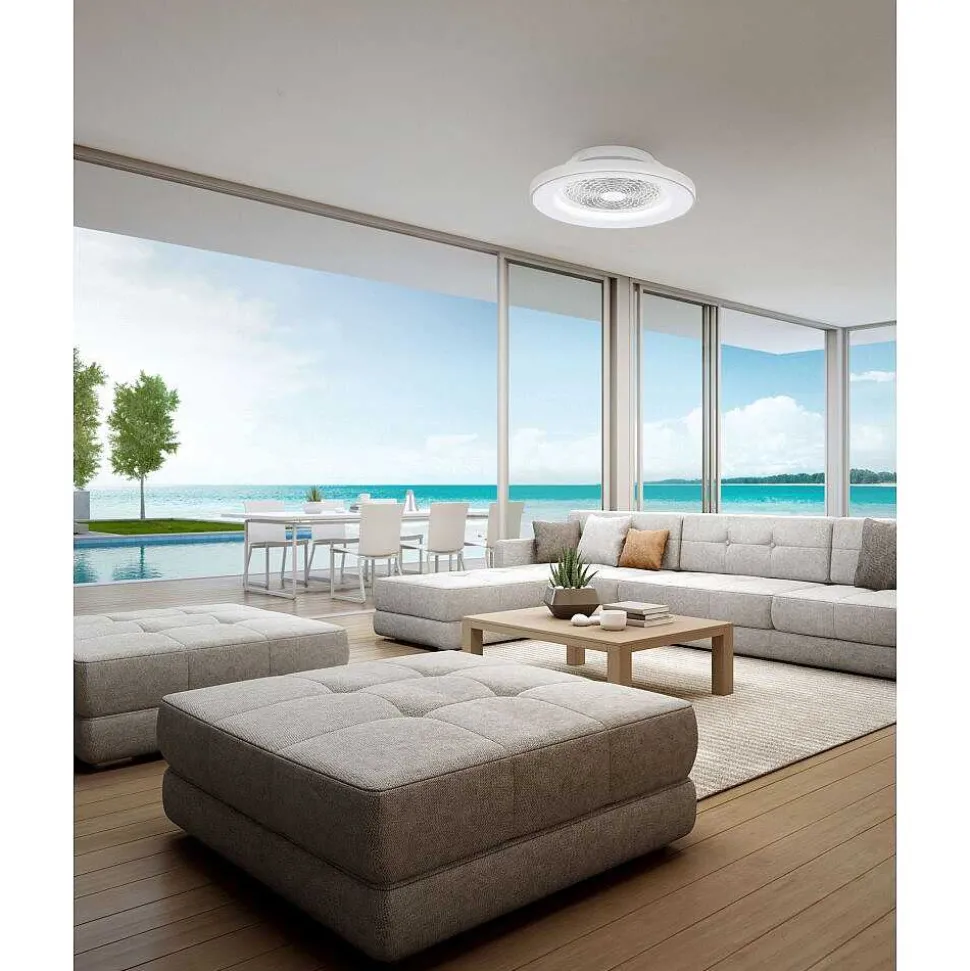 Ventilateur De Plafond Mantra Himalaya Led Argente, 1 Lumiere, Telecommandes