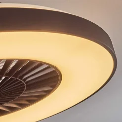 Ventilateur De Plafond Qualiano Led Noir, Blanc, 1 Lumiere, Telecommandes